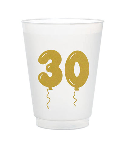 30 gold balloons frost flex cups