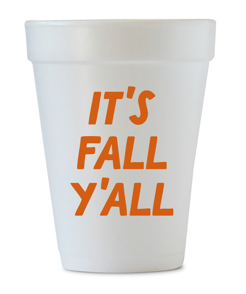 it's fall y'all styrofoam cups