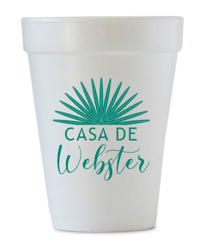 CUSTOM CASA DE STYROFOAM CUPS