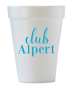 Club Last Name Styrofoam Cups