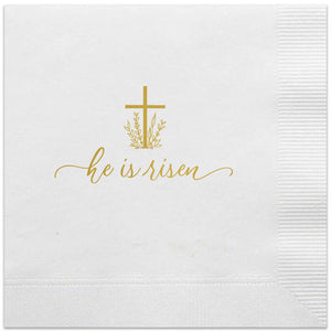 he is risen cocktial easter napkins