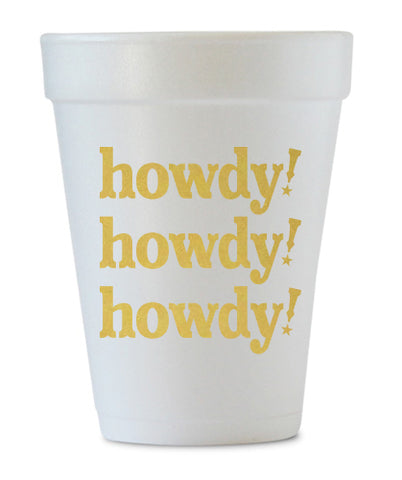 howdy styrofoam cups