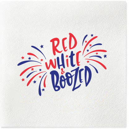 red white and boozed napkins