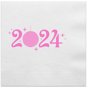 2024 nye napkins pink