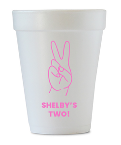 2nd birthday styrofoam cups