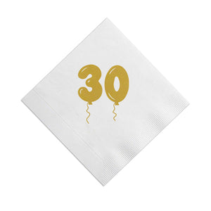 30 gold balloons napkins