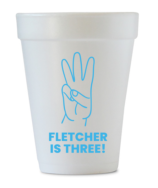 3rd birthday styrofoam cups