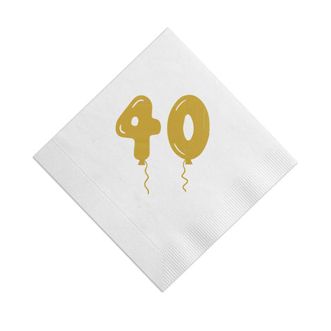 40 gold balloon napkins