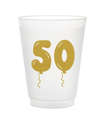 50 gold balloon cups