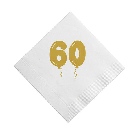 60 gold balloon napkins
