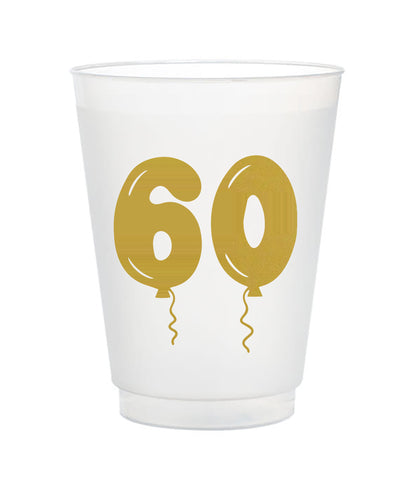 60 gold balloon cups