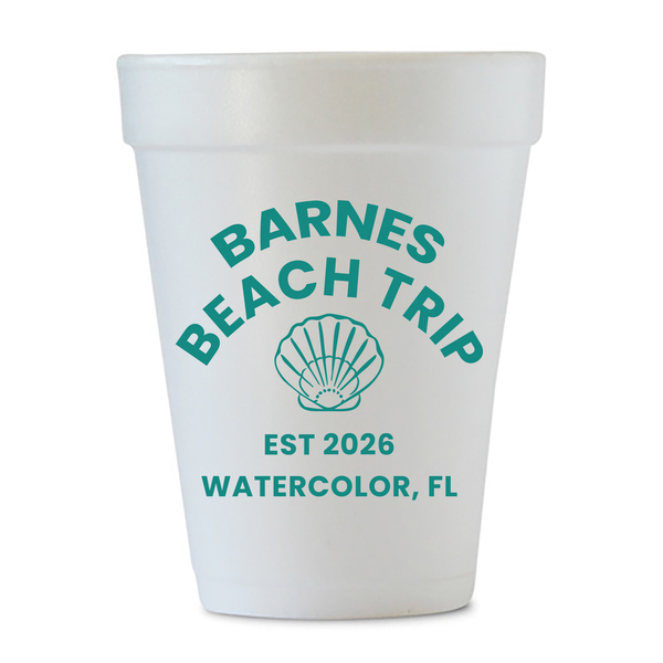 Beach Trip Styrofoam Cups
