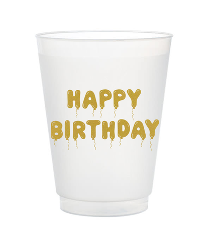 happy birthday plastic cups