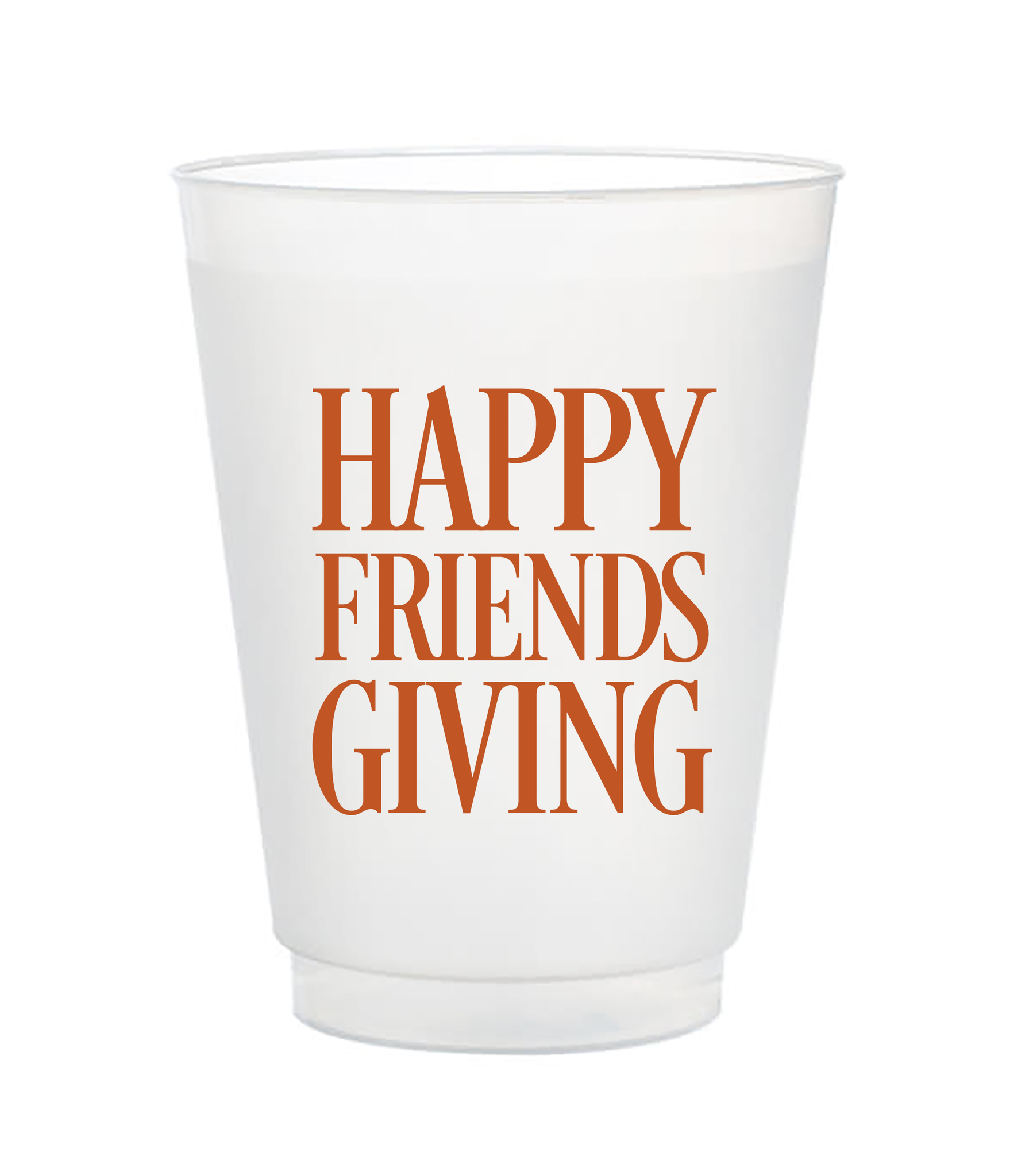 Happy friendsgiving orange cups