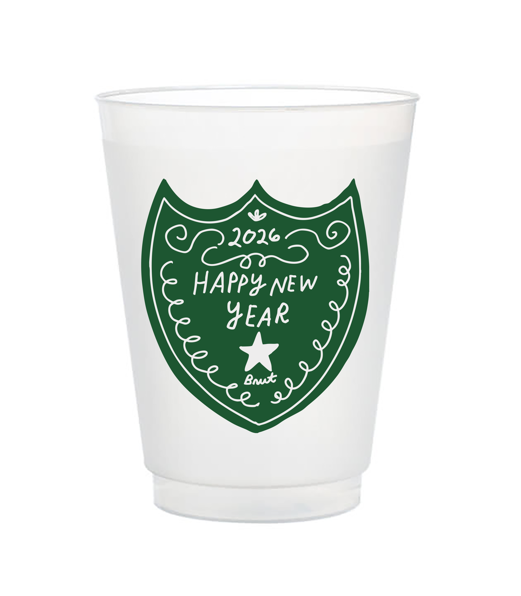 happy new year champagne label 2026 frost flex