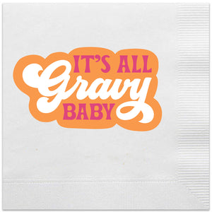 it's all gravy baby thanksgiving napkins