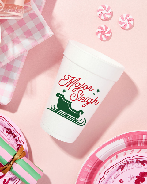 Major_Sleigh styrofoam Christmas cup