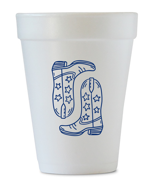 Navy star boots styrofoam