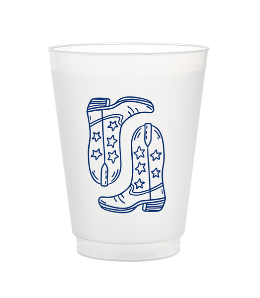 navy star cowboy boot cups