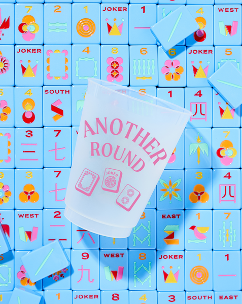 another round pink mahjong cups