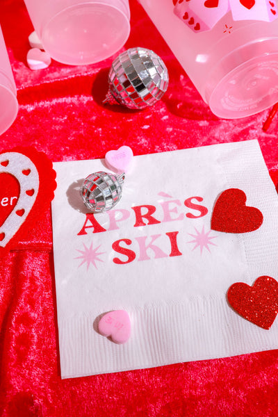 pink apres ski napkins