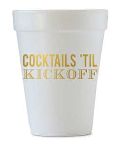 cocktails til kickoff styrofoam cups