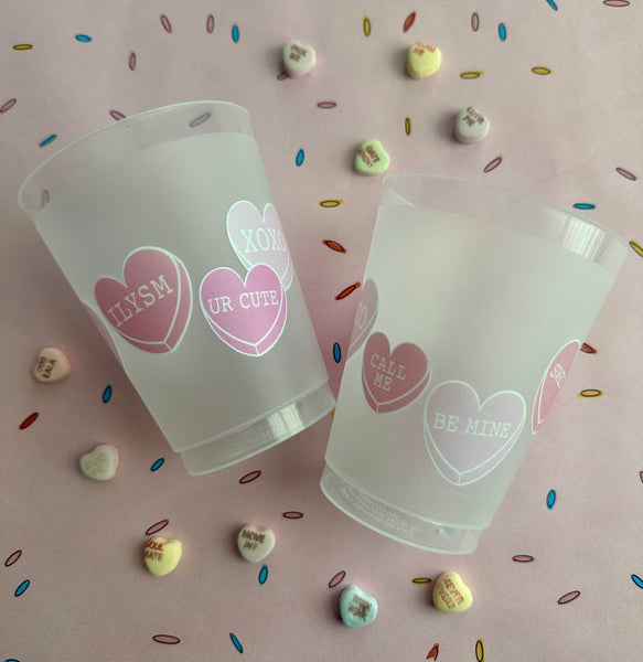 conversation heart cups