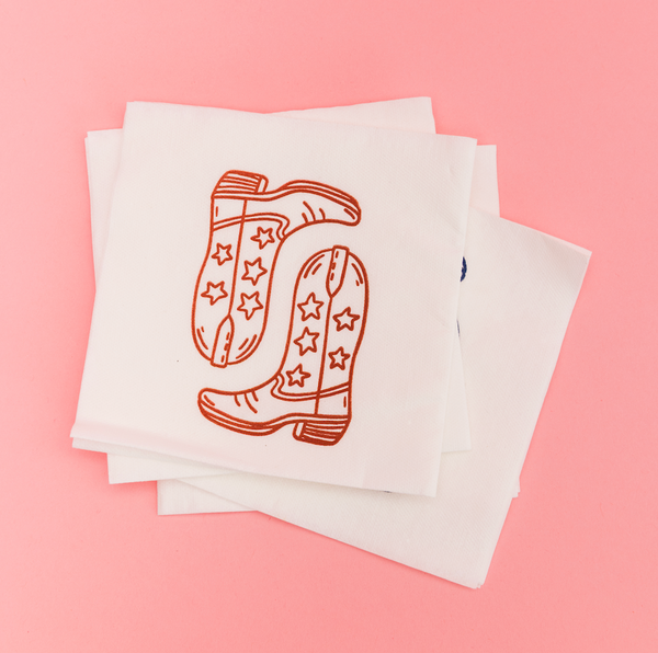 crimson boots napkins