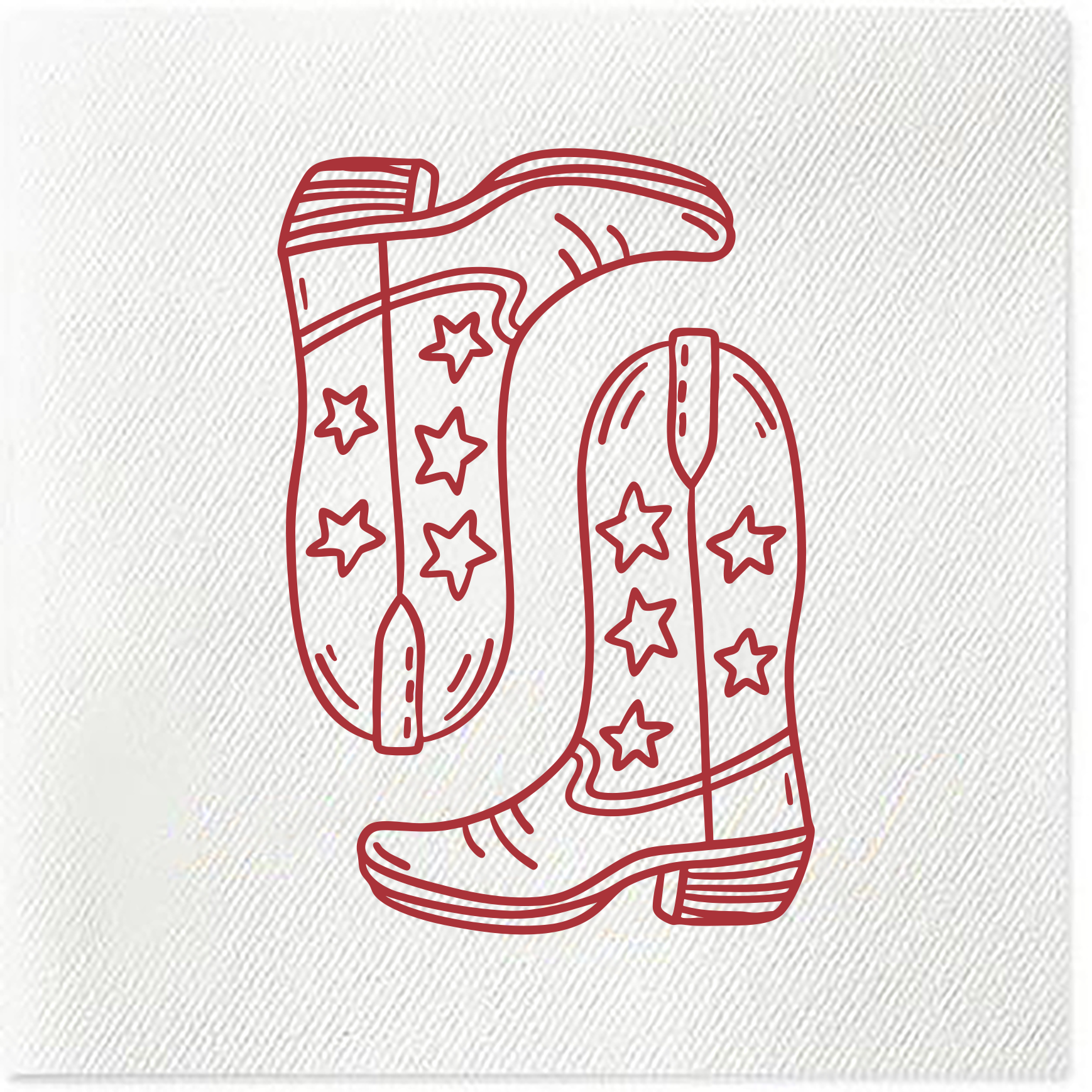crimson cowboy boot napkins