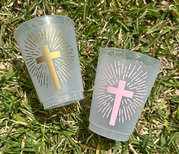 cross baptism cups