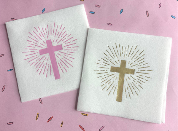 cross baptism napkins