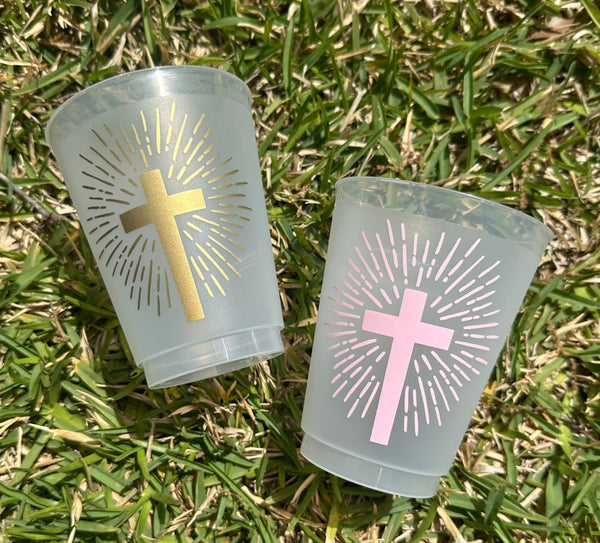 cross plastic cups