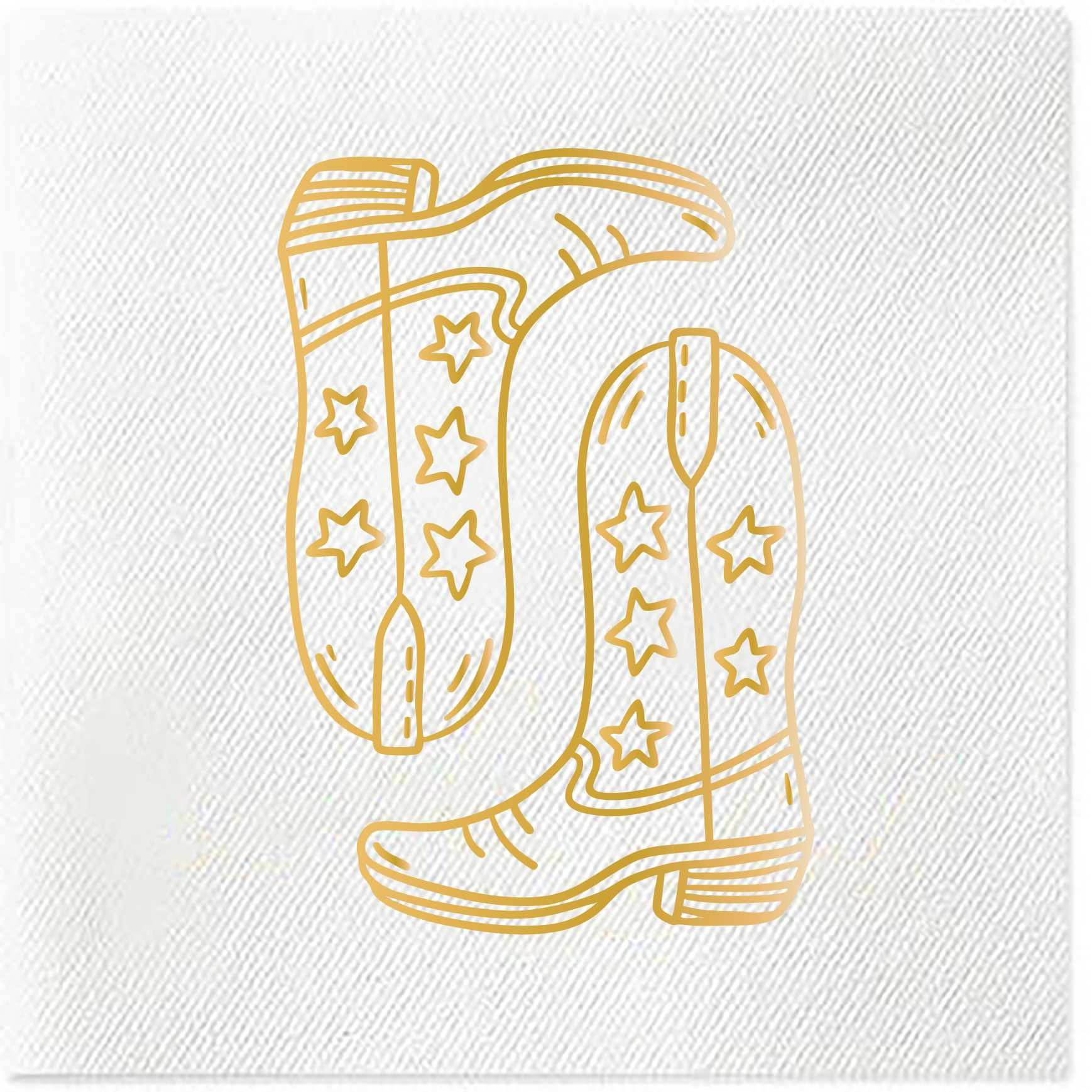 gold cowboy boots cocktail napkins