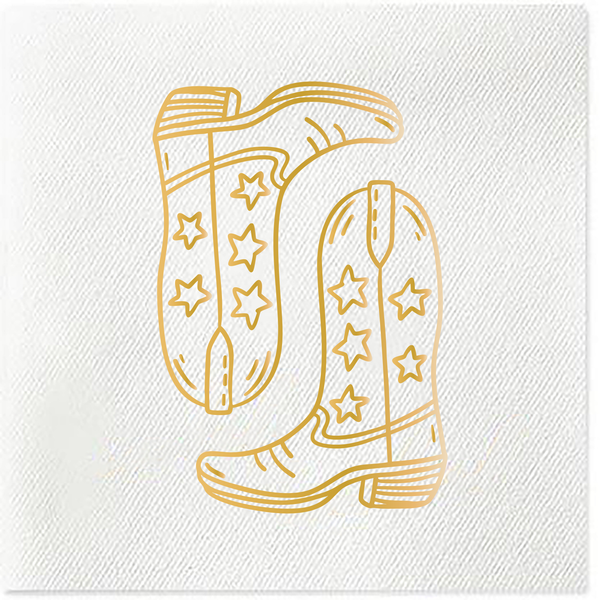 gold cowboy boots cocktail napkins