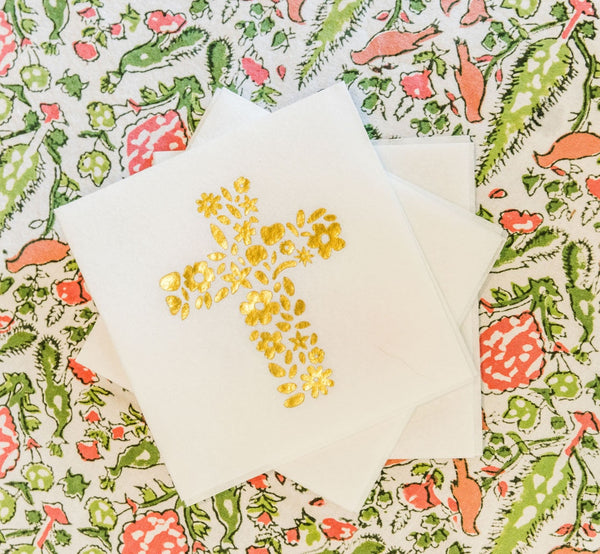 gold cross napkins