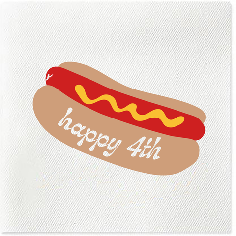 happy 4th hot dog napkins