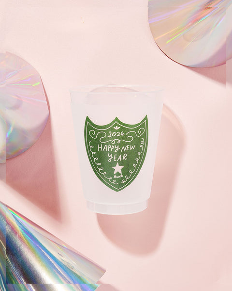 happy new year 2026 green plastic cups