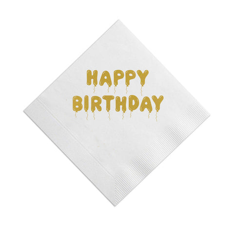 happy birthday balloon napkins