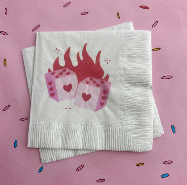 heart dice napkins