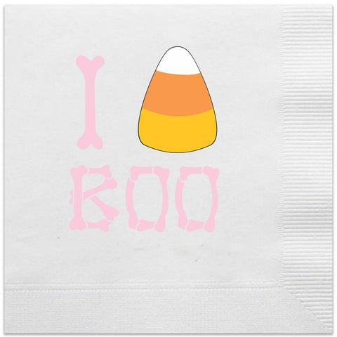 candy corn I <3 Boo halloween napkins