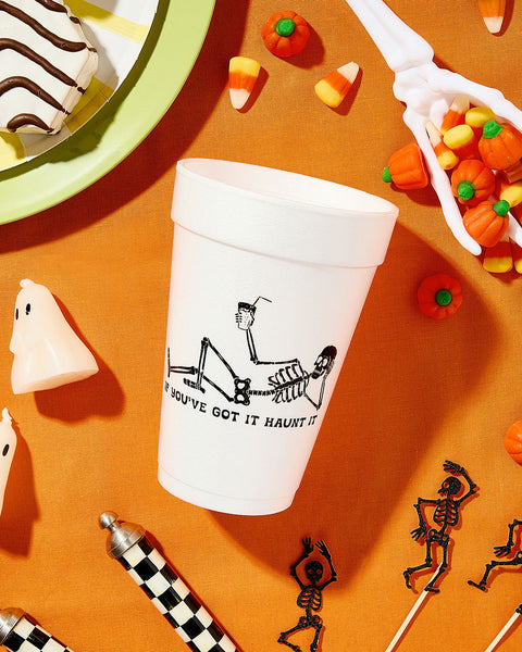 if you've got it haunt it styrofoam halloween cups with skeleton 