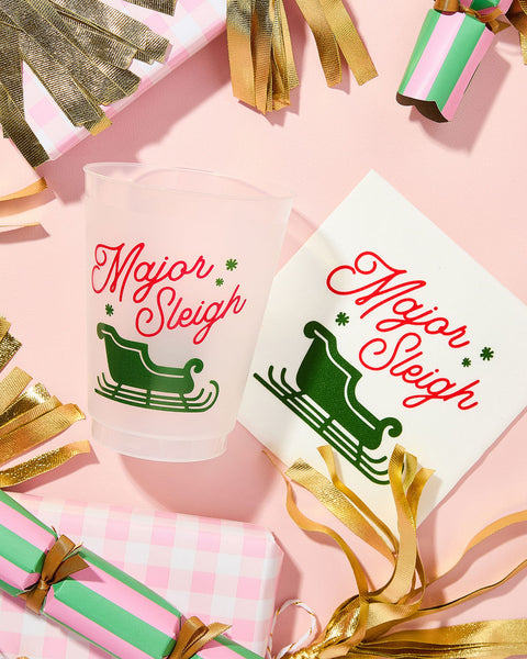 major sleigh christmas napkins