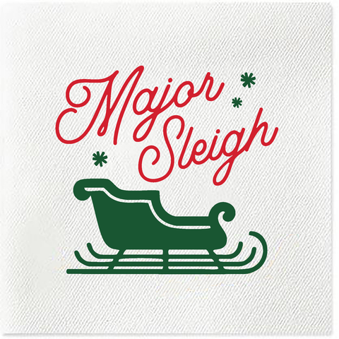major sleigh cocktail christmas napkins
