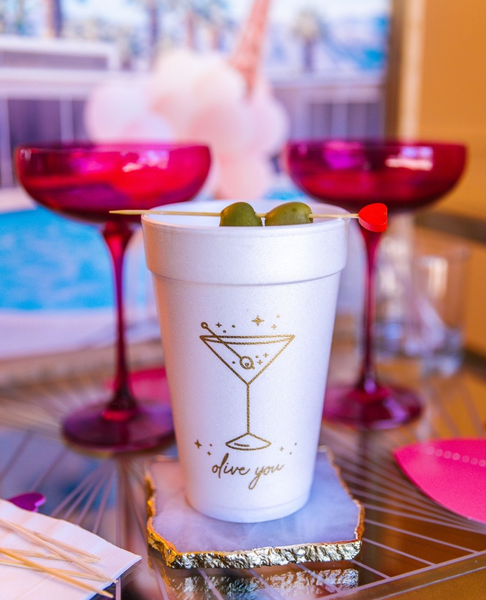 martini styrofoam cups