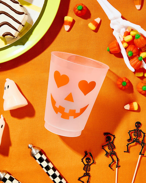 orange jack o lantern halloween cups