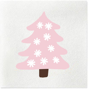 pink tree christmas napkins