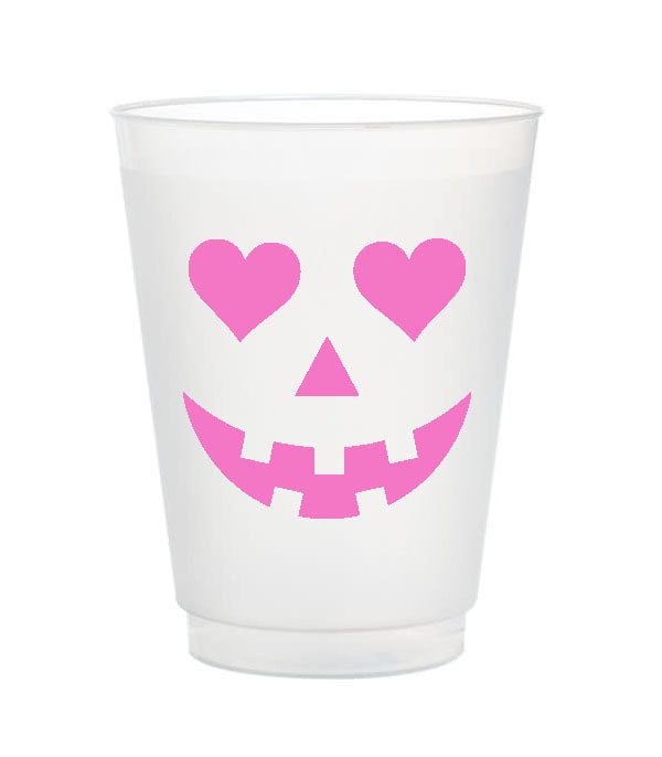 pink heart eyes jack o lantern