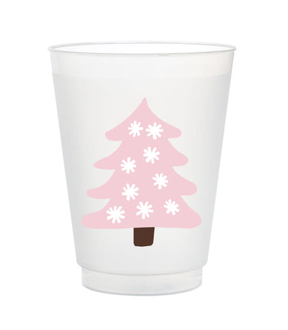 pink tree christmas cups