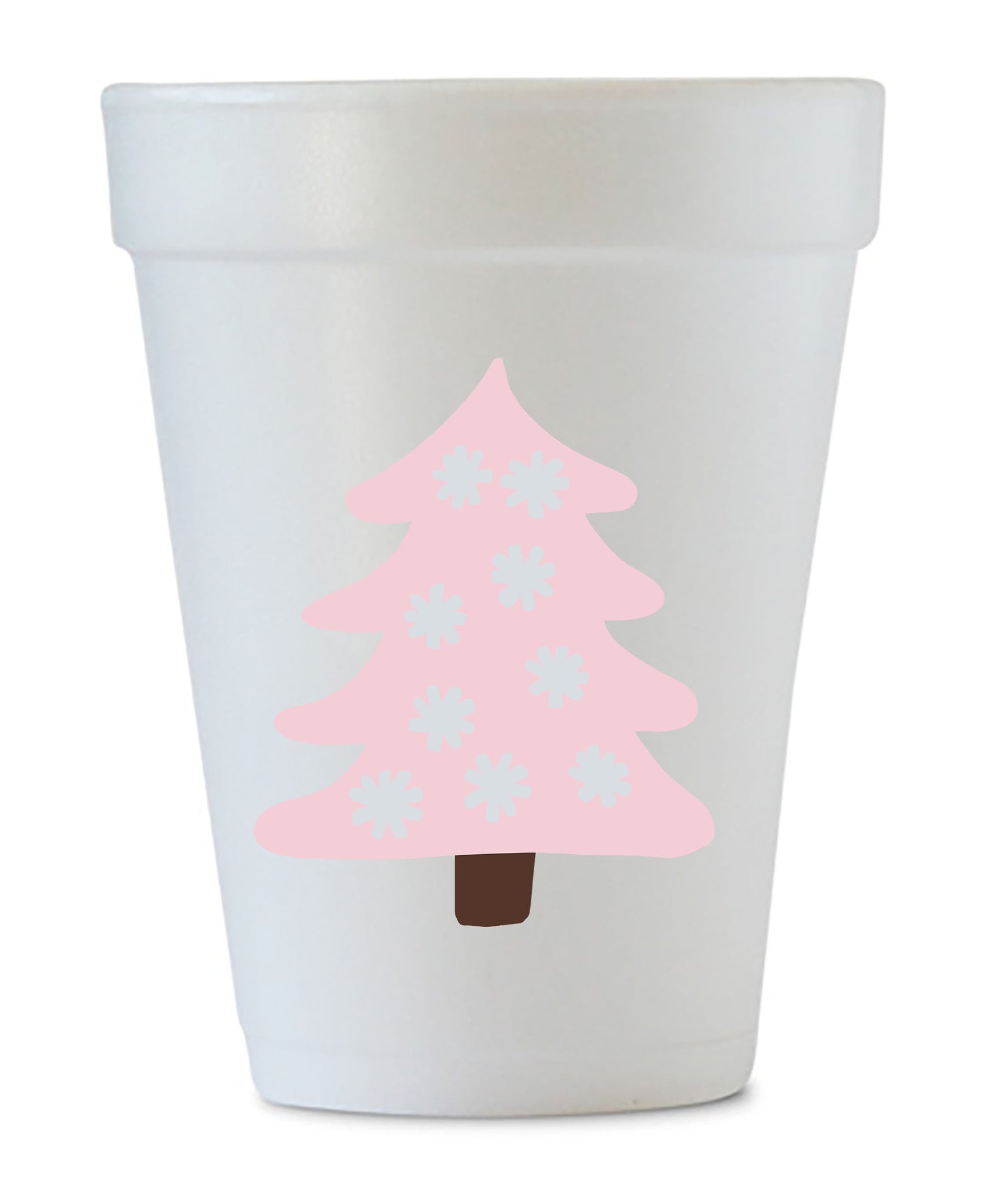 pink christmas tree cups
