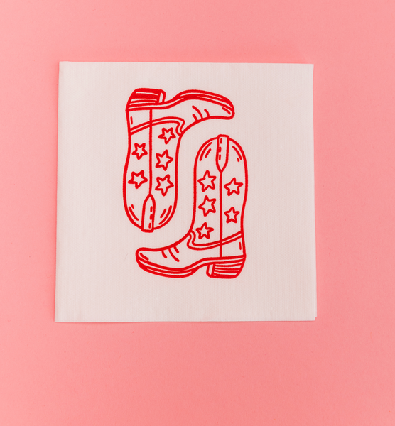 red boots tailgate napkins